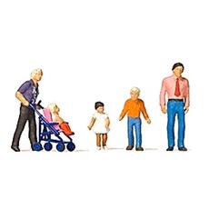 PREISER 複製品 1/87 家庭郊遊人偶套組 PRS107219FG, 1套