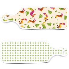 Roem Design 上菜砧板 2件組 圓形圖案粉彩綠板, 圓形圖案粉彩綠, 九官鳥淡黃色, 1套