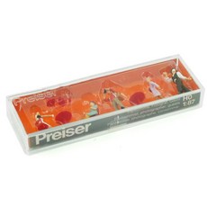 PREISER 複製品 1/87 咖啡廳風景畫桌微型公仔 5p 套組 PRS103488FG, 1套