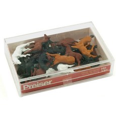 PREISER複製品1/87馬著色動物迷你模型 26入組 PRS144078FG, 1套