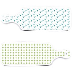 Roem Design 上菜砧板 2入 圓形圖案粉彩綠色砧板組, 圓形圖案粉彩綠, 芭蕾, 1套