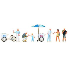 PREISER複製品1/87冰淇淋店吃冰淇淋的人上色人體模型公仔 8入組 PRS246611FG, 1套
