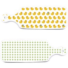Roem Design 上菜砧板 2件套組 圓形圖案粉彩綠板, 圓形圖案粉彩綠, 鴨子, 1套