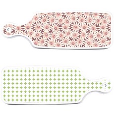 Loem Design 上菜砧板 2入 圓形圖案粉彩綠砧板組, 圓形圖案粉彩綠, 紫色花朵圖案, 1套