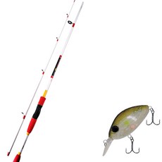 APIS BASSGAME XT 路亞釣竿 白色 + DAMIKI DC-200 硬餌路亞 55mm 268H GHOST AYU, 1套