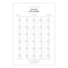 대시앤도트 한달목표 달력 one day one cherry, 혼합 색상, 1개입