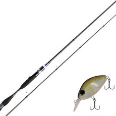 Aomax Neo Black捲線器型擬餌釣竿 S-702ML+Damiki DC-200硬擬餌 55mm 268H GHOST AYU, 1套