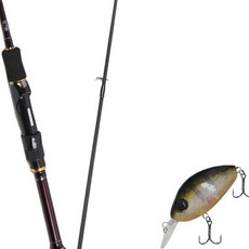 Won Da Besta路亞竿 702MSP+Damiki DC-200硬餌路亞 55mm 305H SUN FISH, 1套