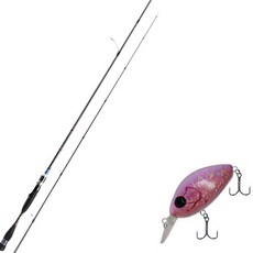 Aomax Neo Black捲線器型擬餌釣竿 S-702ML+Damiki DC-200硬擬餌 55mm 228H SPINE ILLUSION, 1套