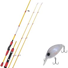 Apiss Bass Game XT擬餌竿 多功能組合 黃色+Damiki DC-200硬餌擬餌 55mm 267H GHOST SMOG, 1套