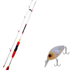APIS BASSGAME XT 路亞釣竿 白色 + DAMIKI DC-200 硬餌路亞 55mm 269T ORANGE SPOT PEARL, 1套