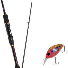 Won Da Besta路亞竿 662MSP+Damiki DC-200硬餌路亞 55mm 216H APACHE, 1套