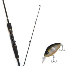 Won Da Avalon餌魚餌釣魚竿 632M+Damiki DC-200硬餌魚餌 55mm 305H SUN FISH, 1套