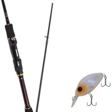 Won Da Besta路亞竿 702MSP+Damiki DC-200硬體餌路亞 55mm 269T ORANGE SPOT PEARL, 1套