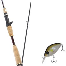 Wonda Besta路亞竿 602MLBC+Damiki DC-200硬餌路亞 55mm 304H SP AYU, 1套