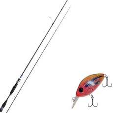 Aomax Neo Black Spinning Type擬餌釣竿 S-702ML+Damiki DC-200硬體擬餌 55mm 216H APACHE, 1套