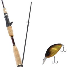 Won Da Besta路亞竿 632MBC+Damiki DC-200硬餌路亞 55mm 236H BLACK GOLD HOLO, 1套