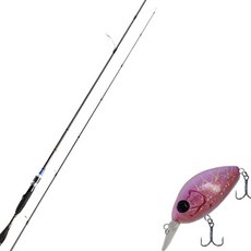 Aomax Neo Black捲線器型擬餌釣竿 S-662ML+Damiki DC-200硬擬餌 55mm 228H SPINE ILLUSION, 1套