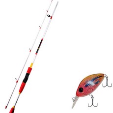 APIS Bass Game XT 路亞釣竿 白色 + Damiki DC-200 硬餌路亞 55mm 216H APACHE, 1套