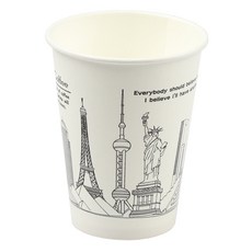 커피촌 건물랜덤 종이컵 8oz, 1개입, 100개