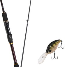 Won Da Besta路亞竿 702MSP+Damiki DC-300硬體餌路亞 55mm 305H SUN FISH, 1套