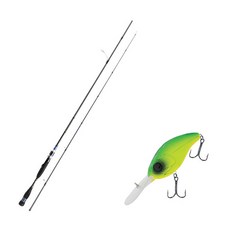 Aomax Neo Black Spinning Type擬餌釣竿 S-662ML+Damiki DC-400硬體擬餌 70mm 206D MAT TIGER, 1套