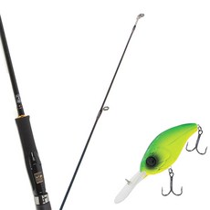 Won Da Avalon捲線器假餌釣魚竿 602M+Damiki DC-400硬餌假餌 70mm 206D MAT TIGER, 1套