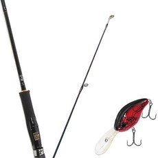 Won Da Avalon捲線式擬餌釣竿 662M+Damiki DC-300硬餌擬餌 55mm 307D RED CRAW, 1套