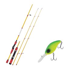 Apiss Bass Game XT擬餌竿 多功能組合 黃色+Damiki DC-400硬餌擬餌 70mm 206D MAT TIGER, 1套