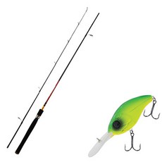 Apis Fire Storm 鱸魚路亞釣竿 S662ML + Damiki DC-400 硬餌路亞 70mm 206D MAT TIGER, 1套