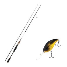 Aomax Serapis Bass路亞竿 S-662ML+Damiki DC-400硬餌路亞 70mm 236H BLACK GOLD HOLO, 1套