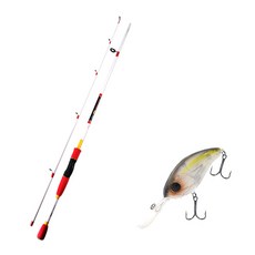 APIS Bass Game XT 路亞釣竿 白色 + Damiki DC-400 硬餌路亞 70mm 311H NATURAL LIST, 1套