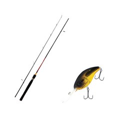 Apis Firestorm 鱸魚路亞竿 S662ML + Damiki DC-400 硬式路亞餌 70mm 236H 黑金鐳射, 1套