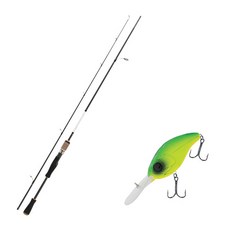 Aomax Serapis Bass路亞竿 S-662ML+Damiki DC-400硬餌路亞 70mm 206D MAT TIGER, 1套