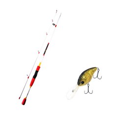 APIS Bass Game XT 路亞釣竿 白色 + DAMIKI DC-300 硬餌路亞 55mm 322H SOFT SHELL, 1套