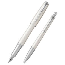 PARKER Urban N 高級鋼筆圓珠筆套組, F, 金屬鑿珍珠