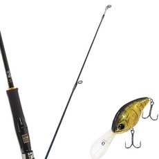 Won Da Avalon捲線器假餌釣竿 602ML+Damiki DC-300硬餌假餌 55mm 322H SOFT SHELL, 1套