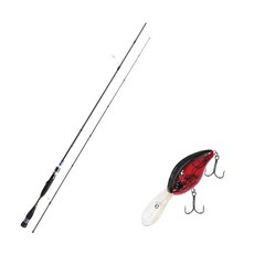Aomax Neo Black Spinning Type擬餌竿 S-662ML+Damiki DC-300硬餌擬餌 55mm 307D RED CRAW, 1套