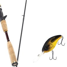 Won Da Besta路亞竿 602MLBC+Damiki DC-400硬餌路亞 70mm 236H BLACK GOLD HOLO, 1套