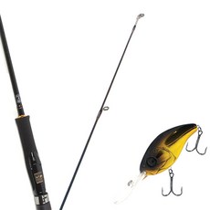 Won Da Avalon捲線器擬餌釣竿 602ML+Damiki DC-400硬餌擬餌 70mm 236H BLACK GOLD HOLO, 1套