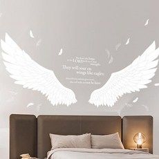 노아데코 (그래픽 스티커)독수리날개 이사야40장31절 스티커, 화이트