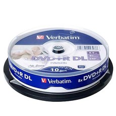 Verbatim 威寶 DVD+R 雙層可打印空白光盤 8X 8.5GB 10p + 蛋糕罐, 單品