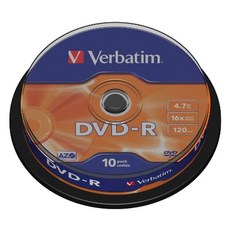 버바팀 DVD-R 공디스크 16X 4.7GB 10p + 케이크통, 1개