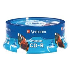 Verbatim 威寶 CD-R 可打印空白光盤 700MB 25p + 蛋糕桶, 單品