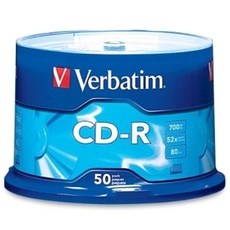 Verbatim 威寶 CD-R 白金空白光盤 700MB 50p + 蛋糕桶, 單品
