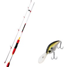 APIS BASS GAME XT 路亞釣竿 白色 + DAMIKI DC-300 硬餌路亞 55mm 003 SHAD, 1套