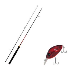 Apice Fire Storm釣魚竿 S662ML+Damiki DC-200硬餌路亞竿 55mm 307D RED CRAW, 1套