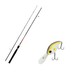 Apice Fire Storm釣魚竿 S662ML+Damiki DC-300硬餌路亞魚餌 55mm 005 AYU, 1套