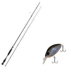 Aomax Neo Black Spinning Type擬餌釣竿 S-662ML+Damiki DC-200硬餌擬餌 55mm 306T BLUE CRAW, 1套