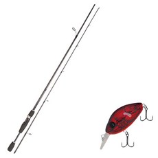 Youngkwu產業Blue Force Starzen擬餌竿 S66ML+Damiki DC-200硬體擬餌 55mm 307D RED CRAW, 1套